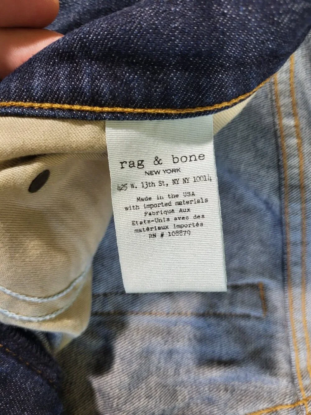 Rag & Bone The Dre Blue Denim Slim Cotton Polyurethane Jeans - Size 29